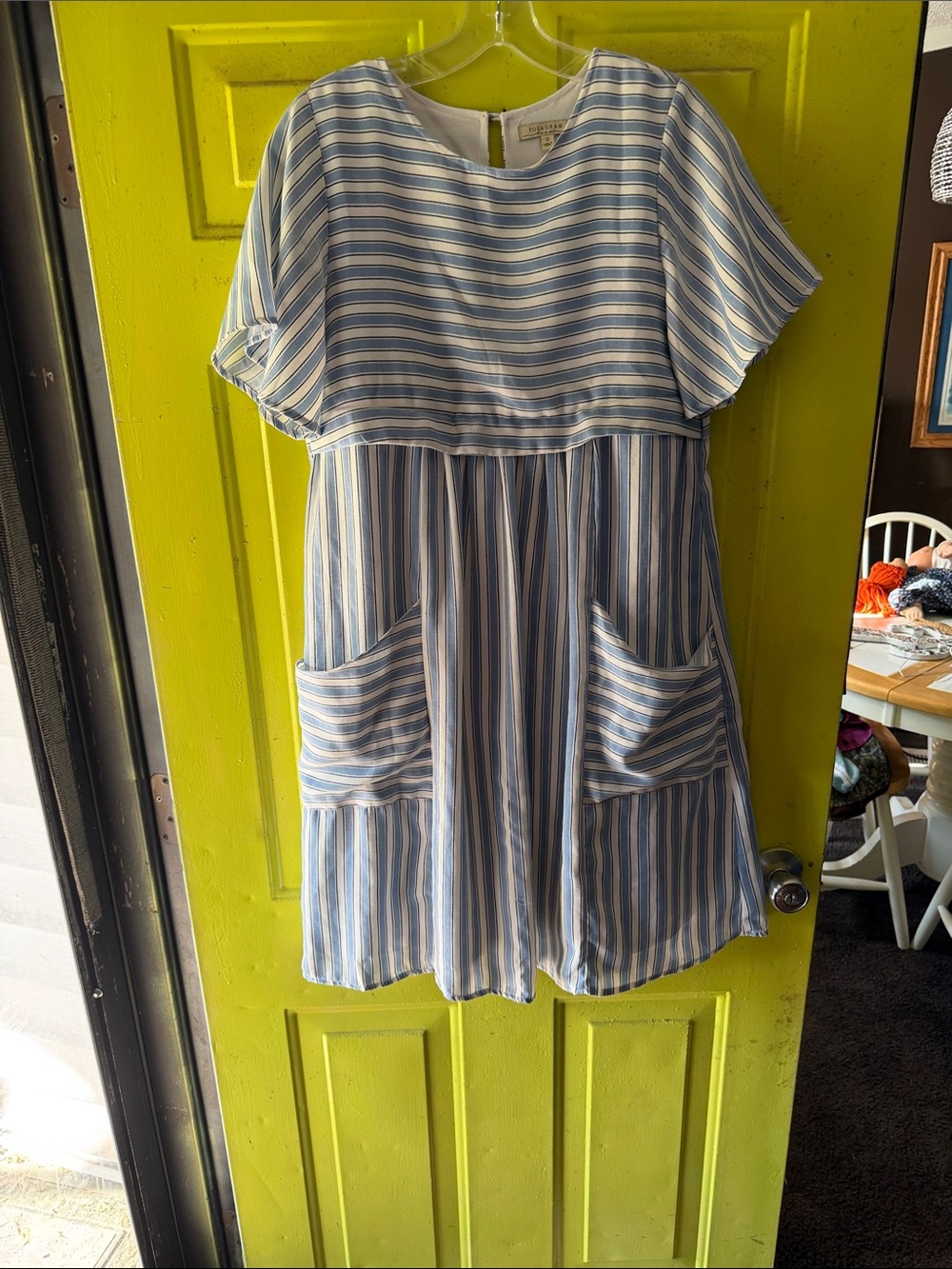 Polagram Light Blue & White Striped Casual women’s Dress